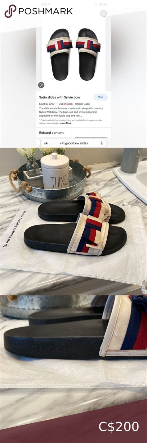 gucci sylvie slides bow|Shoes .